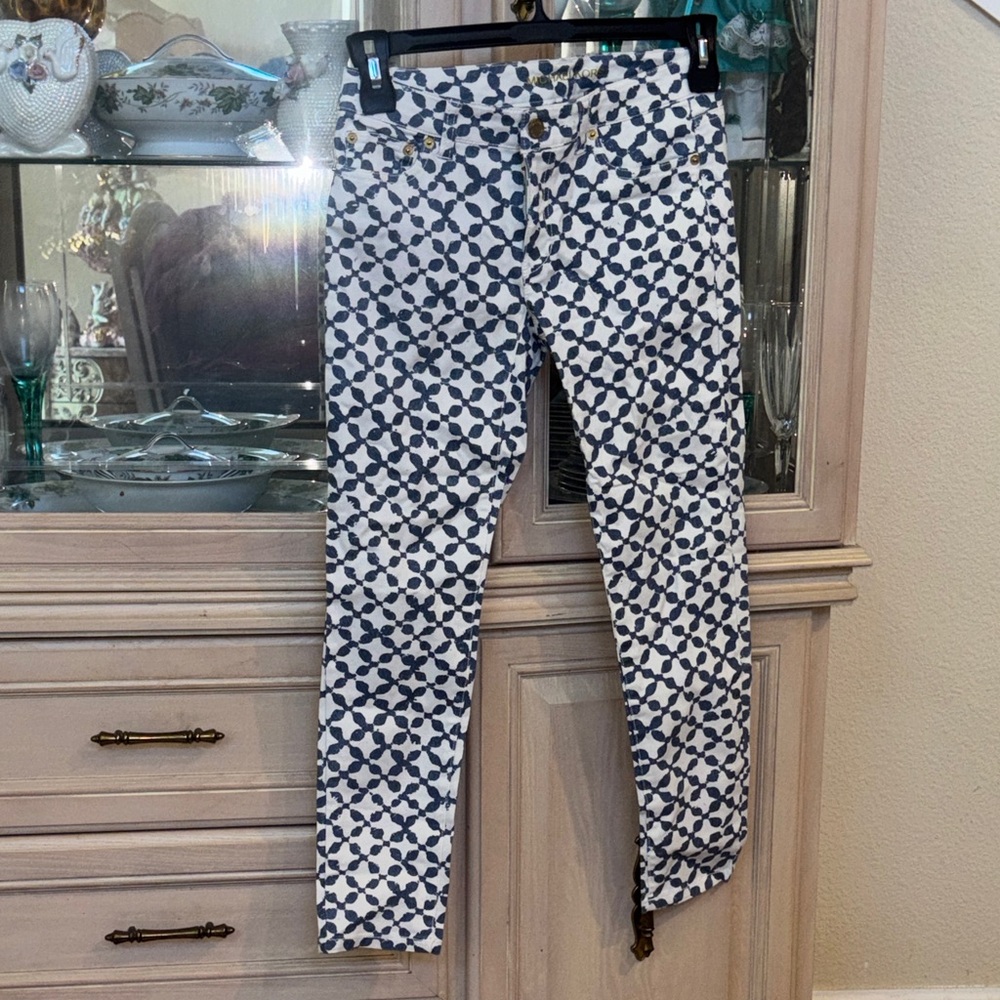 Michael Kors White and Blue Skinny Jeans